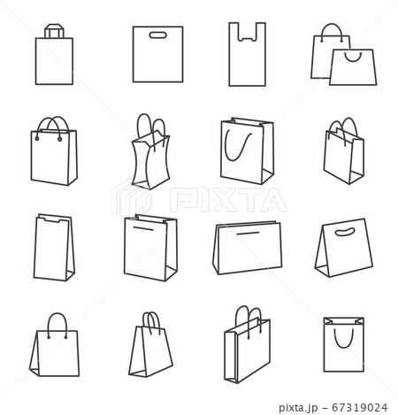 Shopping Bag Icons. Collection of Black Line Icons Isolated on a White Background. A Vector Illustration Shopping Bag Icons. Collection of Black Line Icons Isolated on a White Background. A Vector Illustration 67319024