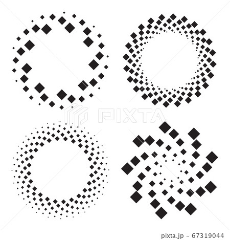 Halftone circles of diamonds, twisted spiral. Design elements. Vector illustration Halftone circles of diamonds, twisted spiral. Design elements. Vector illustration 67319044