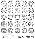 Lens aperture icons. Vector illustration 67319075