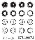 Camera shutter icons. Symbols of photo, video, cinema camera objectives and lens apertures. Vector illustration 67319078