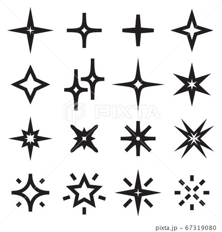 Black sparkle star symbols isolated on a white background. Vector illustration Black sparkle star symbols isolated on a white background. Vector illustration 67319080