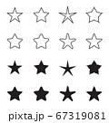 Star icons isolated on a white background. Outline and silhouette variations. Vector illustration 67319081