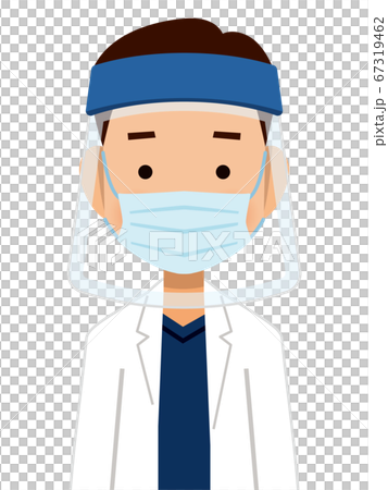 Illustration of a doctor wearing a face shield Illustration of a doctor wearing a face shield 67319462