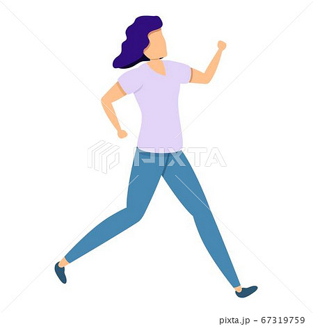 Woman slow running icon, cartoon style 67319759