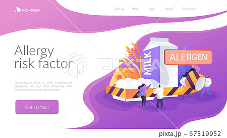 Food allergy landing page concept 67319952