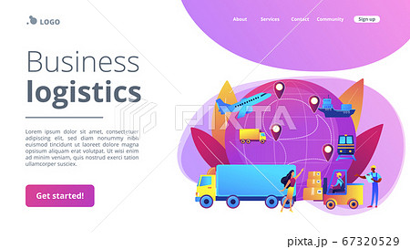 Business logistics concept landing page. Business logistics concept landing page. 67320529