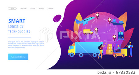 Business logistics concept landing page. Business logistics concept landing page. 67320532