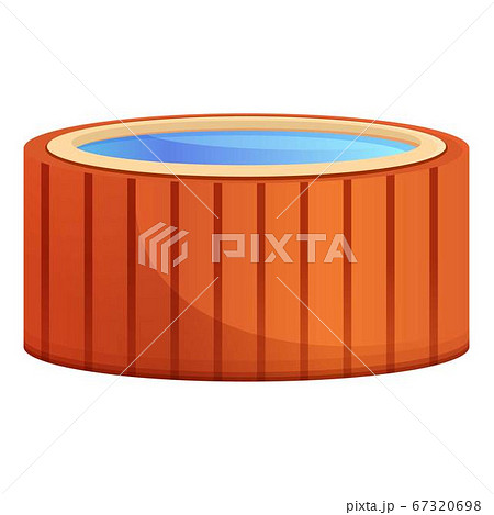 Spa wood jacuzzi icon, cartoon style 67320698