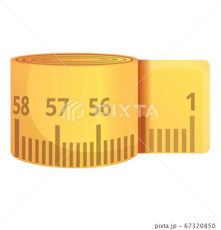 Fitness measurement tape icon, cartoon style 67320850