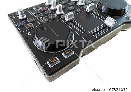 Portable DJ Control Mixer on white background. 67321052