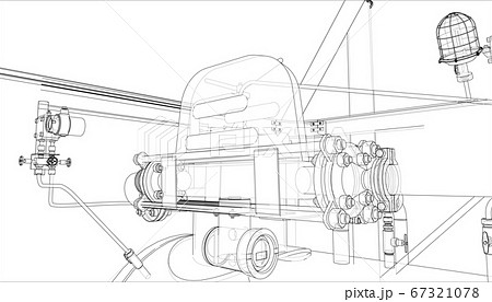 Sketch of industrial equipment Sketch of industrial equipment 67321078