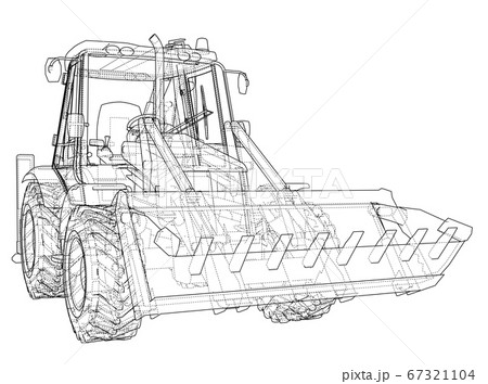 Sketch of Loading Shovel with Back Actor 67321104