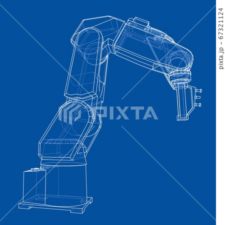 3D outline Robotic arm. 3D illustration 67321124