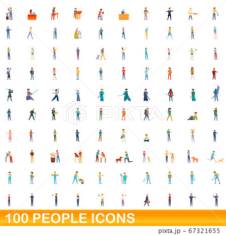 100 people icons set, cartoon style 100 people icons set, cartoon style 67321655