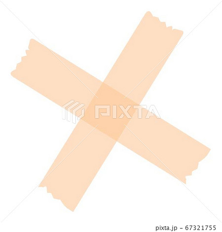 Cross scotch tape icon, cartoon style 67321755