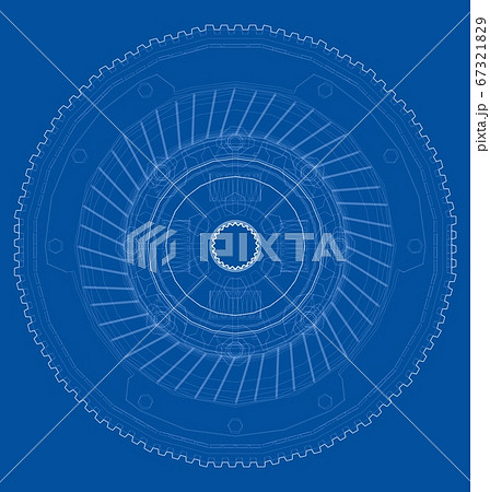 Sketch of clutch basket for the car 67321829