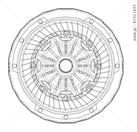 Sketch of clutch basket for the car 67321835