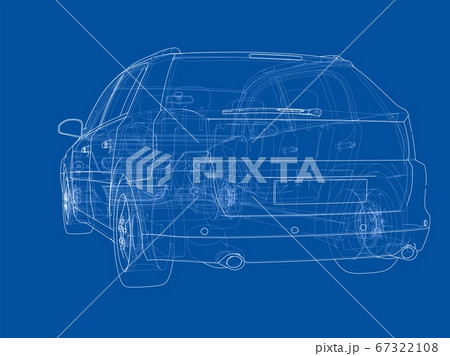 Concept car. 3D illustration 67322108