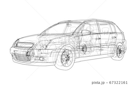 Concept car. 3D illustration 67322161