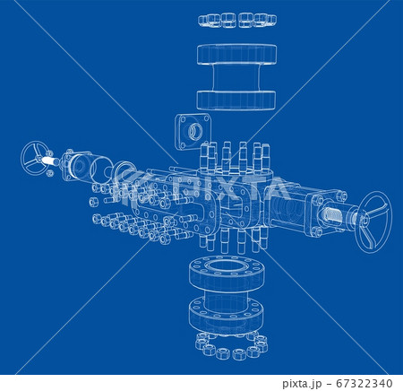Blowout preventer. 3D illustration 67322340