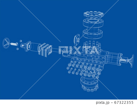 Blowout preventer. 3D illustration 67322355