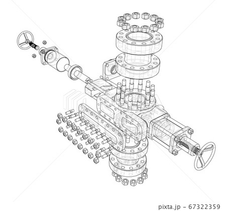 Blowout preventer. 3D illustration 67322359