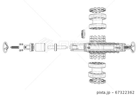 Blowout preventer. 3D illustration 67322362