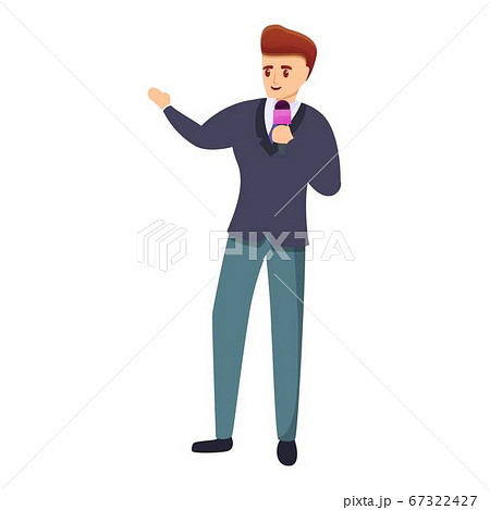 Young tv presenter icon, cartoon style 67322427