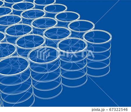 Group of oil barrels. 3D illustration 67322546