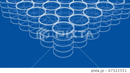 Group of oil barrels. 3D illustration 67322551