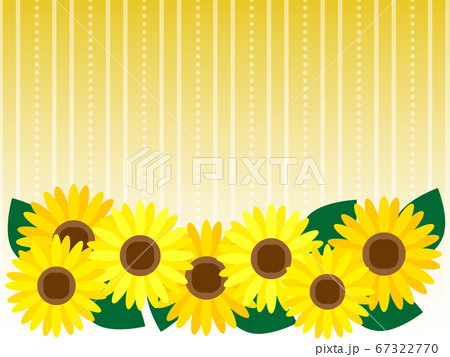 かわいい夏の花黄色いひまわりのおしゃれなグラデーションの背景のイラスト素材