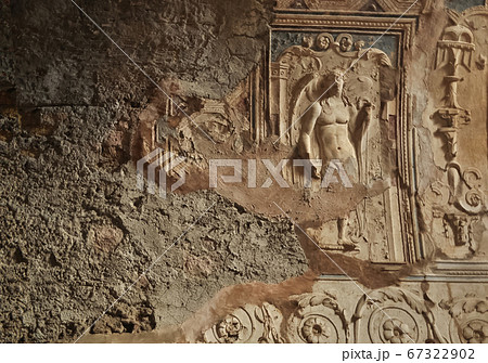 destroyed and buried fresco at the ancient wall texture 67322902