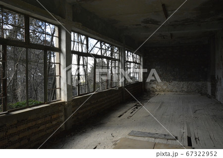 A spooky and abandoned hotel in Prodromos Cyprus. 67322952