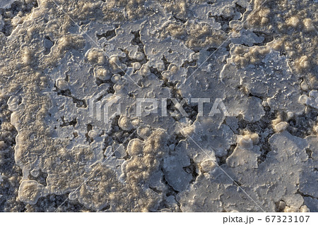 Close up of salt of the salt plains in the Danakil Depression. Close up of salt of the salt plains in the Danakil Depression. 67323107