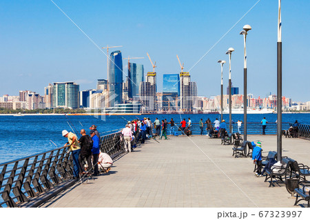 Baku boulevard, Caspian sea Baku boulevard, Caspian sea 67323997