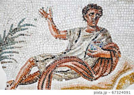 Tunis, TUNISIA - February 06, 2009: Ancient Roman mosaics in Bardo National Museum 67324091