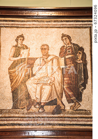 Tunis, TUNISIA - February 06, 2009: Ancient Roman mosaics in Bardo National Museum 67324096