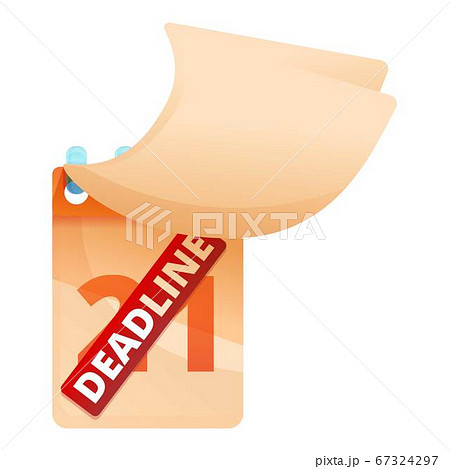 Deadline on calendar icon, cartoon style Deadline on calendar icon, cartoon style 67324297