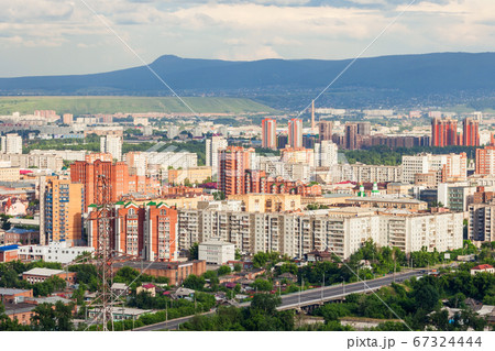 Krasnoyarsk aerial panoramic view 67324444