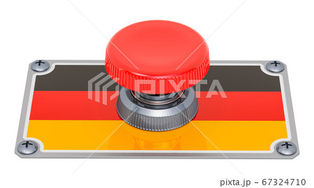 Push button with German flag, 3D rendering Push button with German flag, 3D rendering 67324710