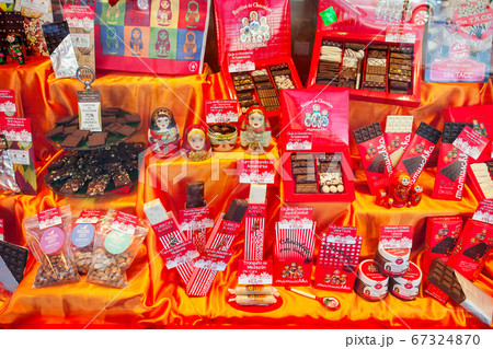 Chocolate store showcase, Bariloche 67324870