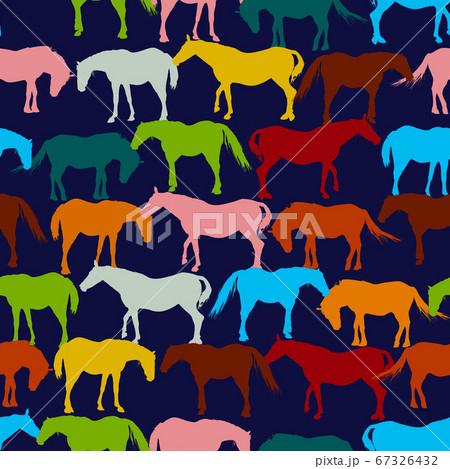 Retro horses pattern 67326432