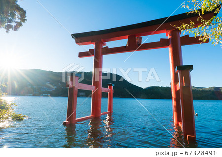 箱根神社の赤鳥居 67328491