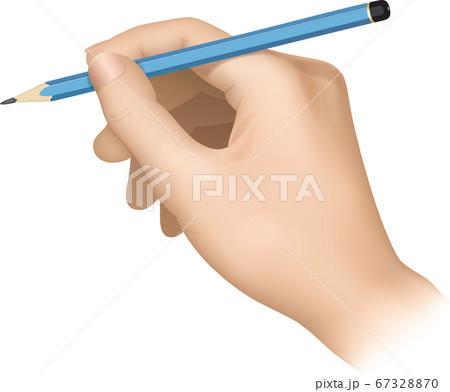 鉛筆を持つ手のイラスト素材