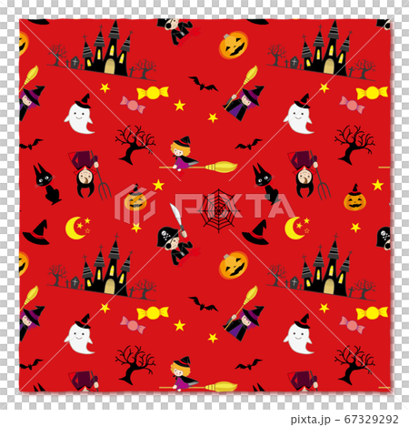ハロウィン素材 パターン柄 赤 67329292