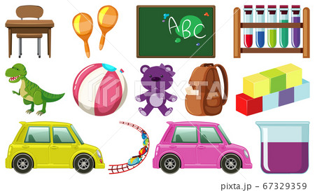Set of various objects cartoon 67329359