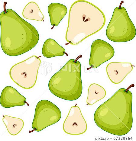 Green pear seamless pattern on white background 67329364