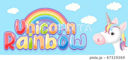 Sweet dreams logo in pastel color with unicorn 67329369