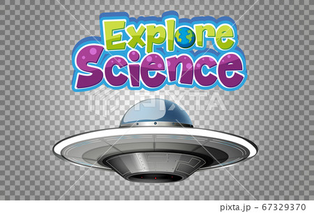 Explore science logo with ufo on gray chess 67329370