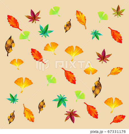 秋のもみじの水彩壁紙のイラスト素材